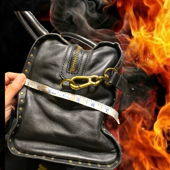 orYANY Burgundy Calf Hair Black Leather Satchel Shoulder Purse Handbag - Picture 11 of 14